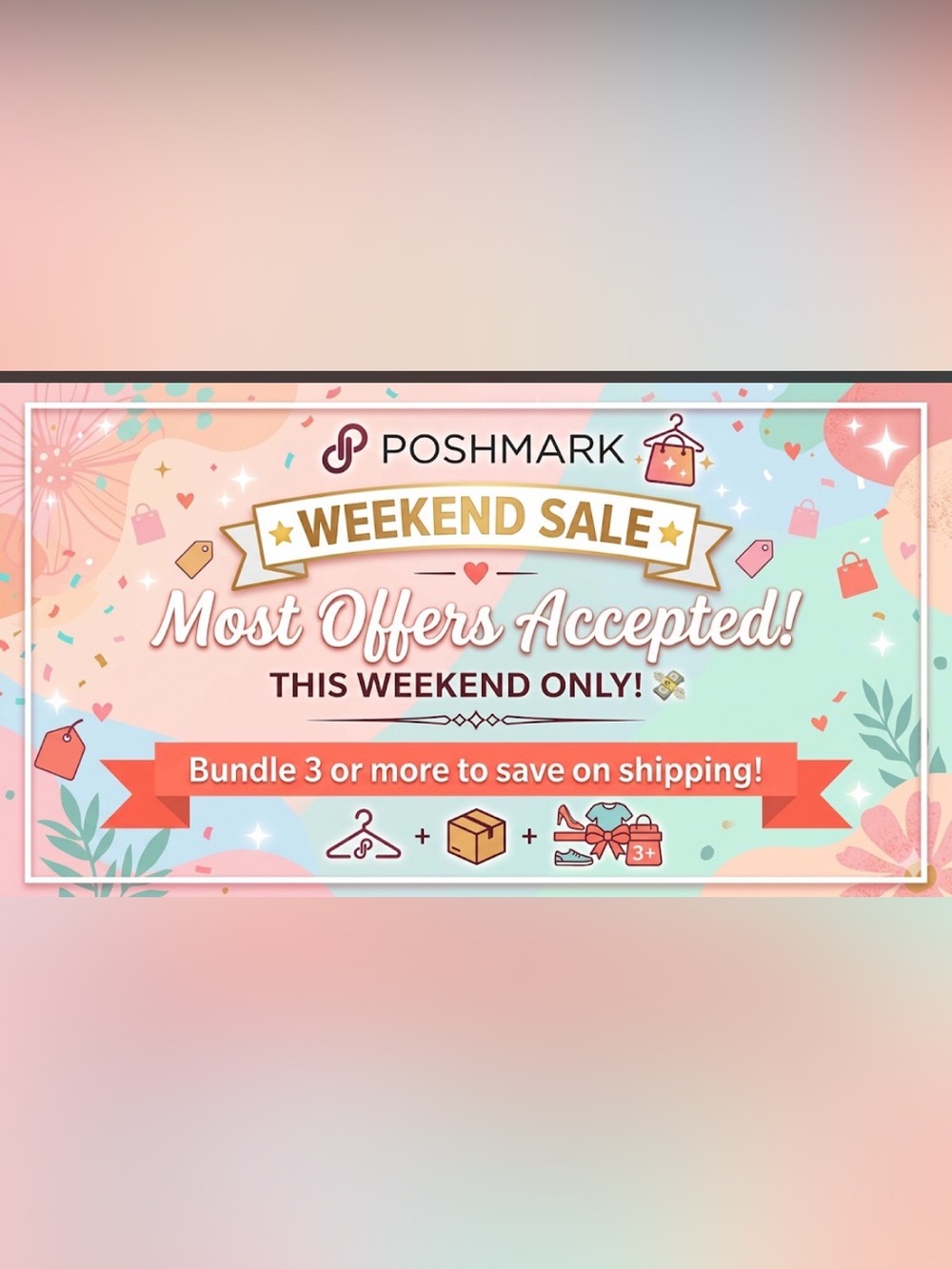 Weekend Sale Poster - Pink and Teal Home Accent